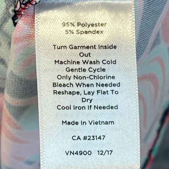 TALBOTS Tank Top Women’s 1X Pink Red Bright Tropical Print Scuba Fabric Tunic - Picture 8 of 14